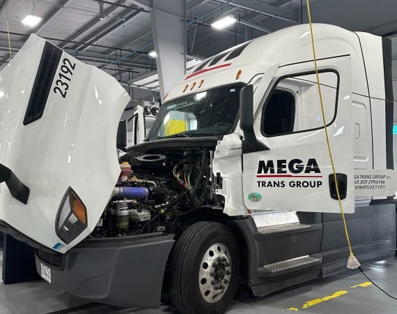 Truck being repaired